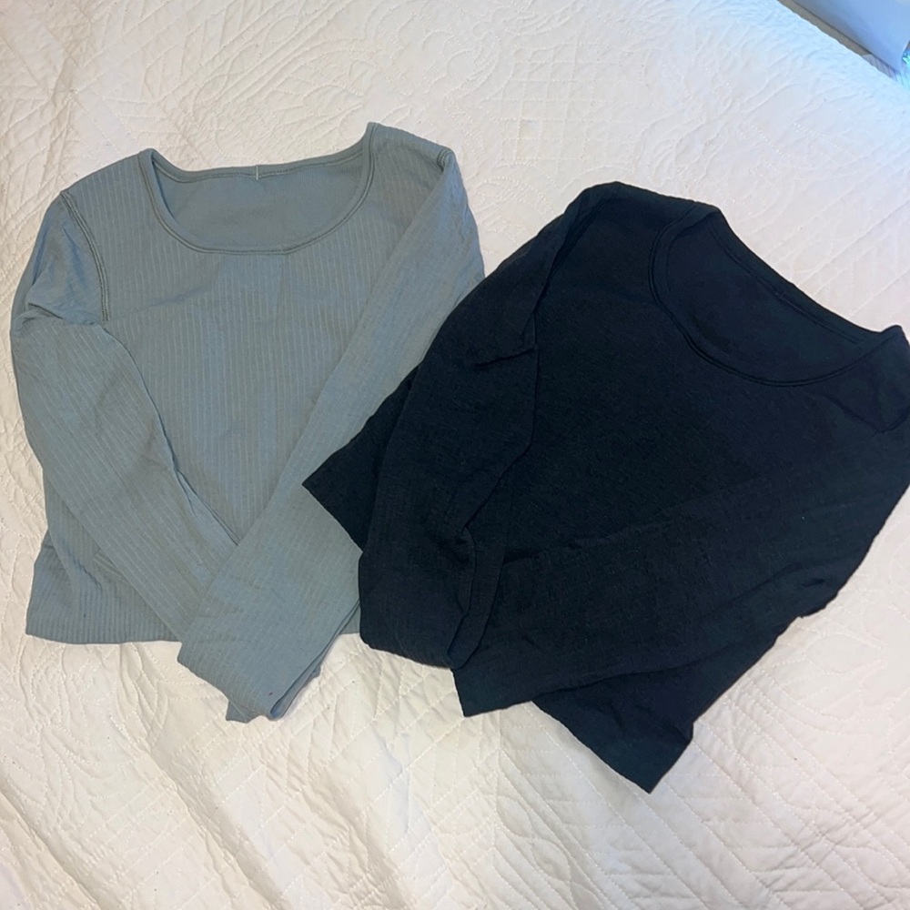Lululemon Ebb To Street Long-Sleeve cropped shirt (grey)